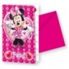 6 CARTES D'INVITATION MINNIE+ENVELOPPE