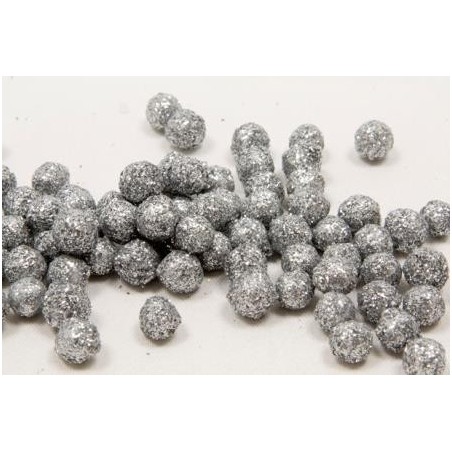 BOULE 10GRS ARGENT PAILLETTEE 8MM