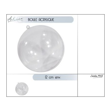 BOULE 16CM PLEXI TRANSPARENT