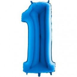 CHIFFRE 1 34CM BLEU 14"