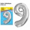 BALLON METALLIQUE CHIFFRE 9