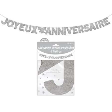 GUIRL.LETTRES PAILLET JOYEUX ANNIV 4M AR