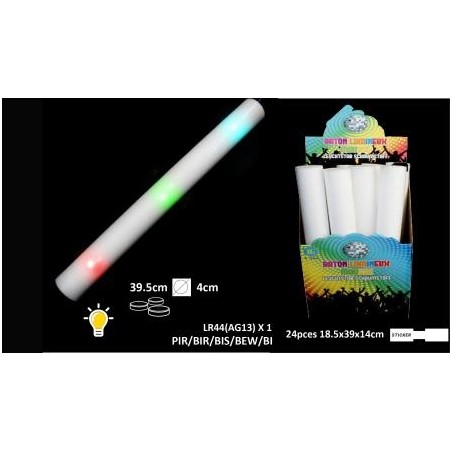 LUMINEUX BATON 40CM MOUSSE 3FONC PIR