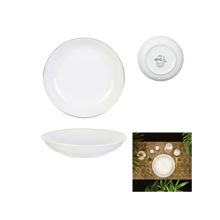 ASSIETTE CREUSE LISERE DORE 21CM