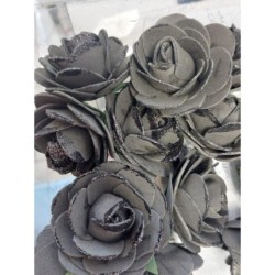 18 ROSES 6CM NOIR FLOTTANTES