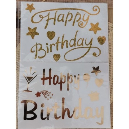 AUTOCOLLANT OR HAPPY BIRTHDAY