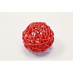 2 BOULES ROUGE OSIER D6CM