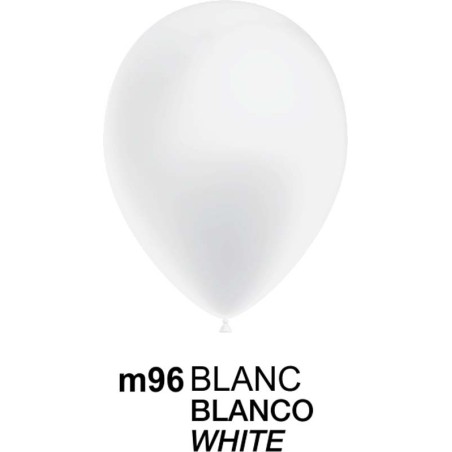 100 BALLONS 11" (28CM) METAL BLANC