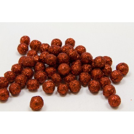 BOULE 10GRS ROUGE PAILLETTEE 8MM