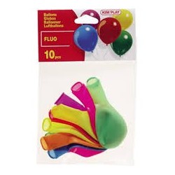 10 BALLONS FLUO ASSORTIS