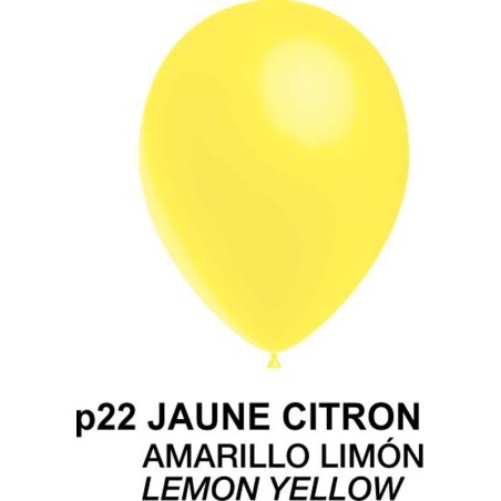 100 BALLONS 5" (13CM) JAUNE CITRON