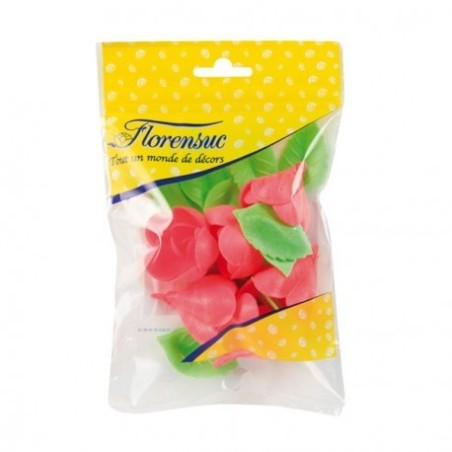 6 PETITES ROSES 40MM ROUGE