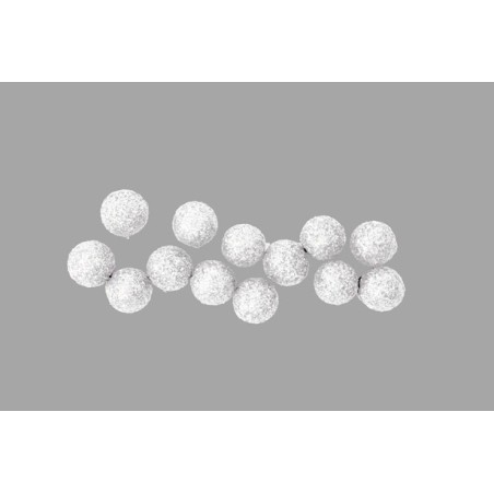 40 BOULES BLANC PAILLETTEE 12MM