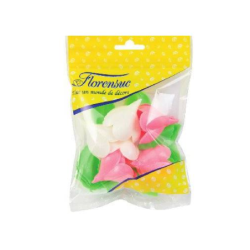 6 PTES ROSES 40 MM ROSE/BLANC
