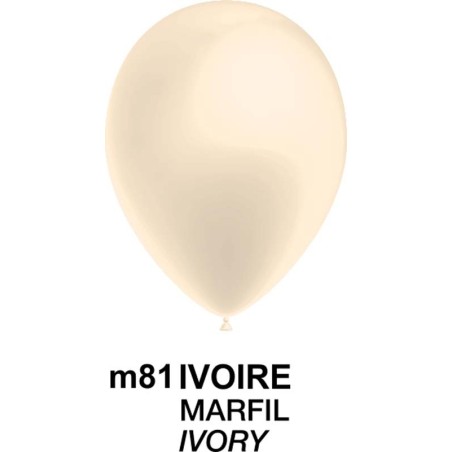 100 BALLONS 11" (28CM) METAL IVOIRE