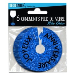 6 PIED DE VERRE BLEU ANNIV...