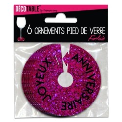 6 PIED DE VERRE FUCHSIA...