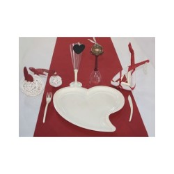 12 ASSIETTES COEUR BLANC 22CM