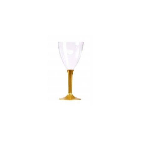 10 VERRE A VIN PIED OR REUTILISABLE