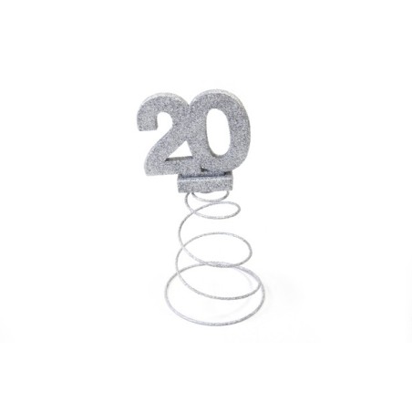 CENTRE DE TABLE "20" ARGENT