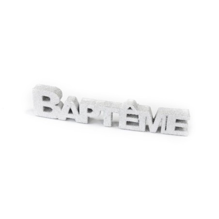 DECO DE TABLE "BAPTEME" BLANC