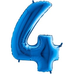 CHIFFRE 4 /34CM BLEU 14"