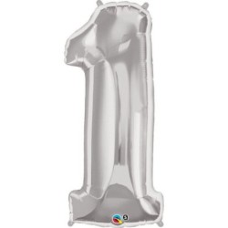 CHIFFRE 1 ARGENT 102CM