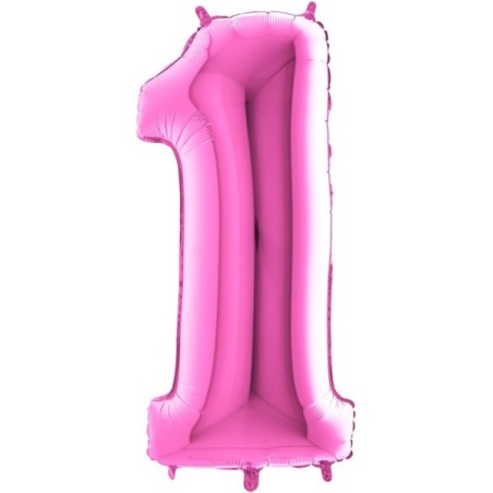 CHIFFRE 1 FUSHIA 102CM