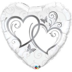 COEUR ALU IMPRIME ARGENT 18"