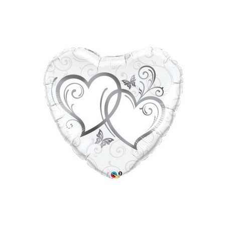 COEUR ALU IMPRIME ARGENT 18"