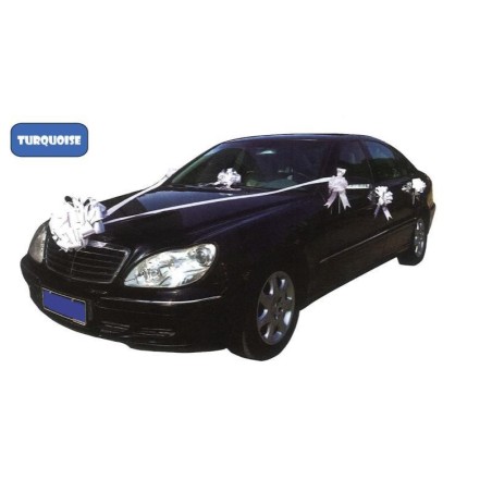 KIT  DECO VOITURE TURQUOISE PR MARIAGE