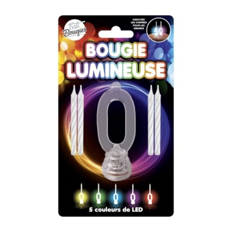 BOUGIE 0 CLIGNOTANTE+4 BOUG BLANCHE