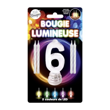 BOUGIE 6 CLIGNOTANTE+4 BOUG BLANCHE