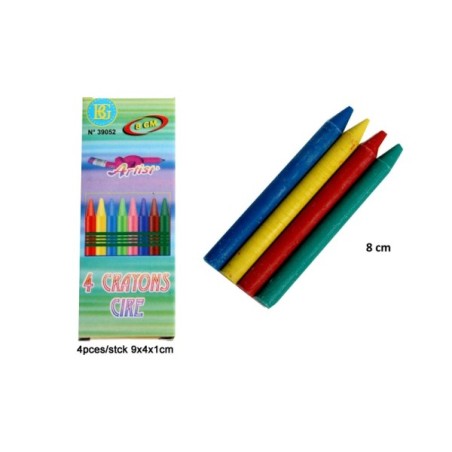 4 CRAYON CIRE 8CM