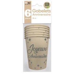 6 GOBELET 25CL BLANC JOYEUX...