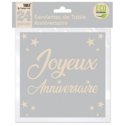 24 SERVIETTE NOIR/BLC...