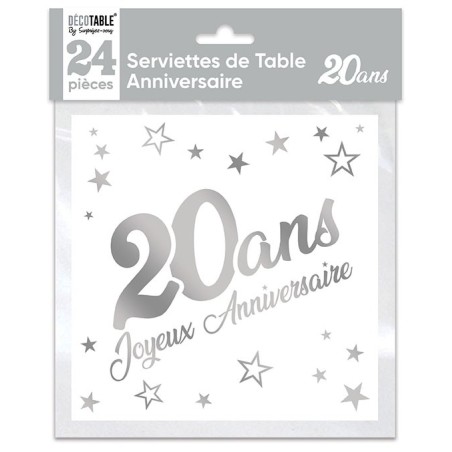 24 SERVIET 20ANS METAL ARGENT