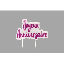 BOUGIE FUSCHIA JOYEUX ANNIV...