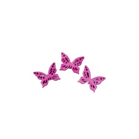 20 PAPILLONS FUCHSIA BOIS