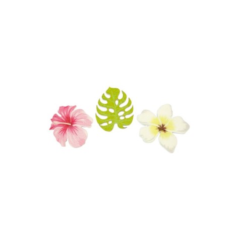 CONFETTIS BOIS FLEUR + FEUILLE TROPICALE