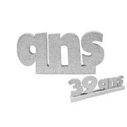 LETTRES "ANS" ARGENT 12CM