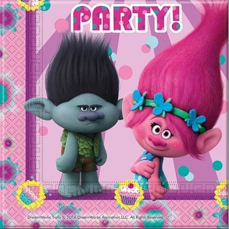 20 SERVIETTE 2 PLIS 33X33 TROLLS