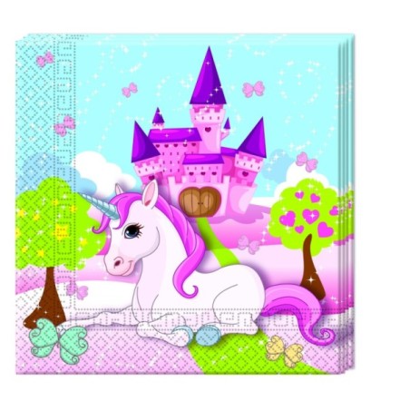 20 SERVIETTE 2 PLIS 33X33 LICORNE