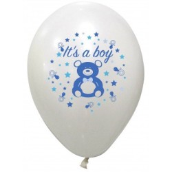 8 BALLONS BABYSHOWER BLEU