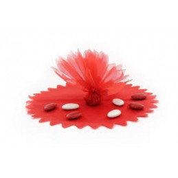 25 TULLE ROUGE ORGANDI...