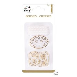 BOUGIES ET CHIFFRES AVEC SOCLE