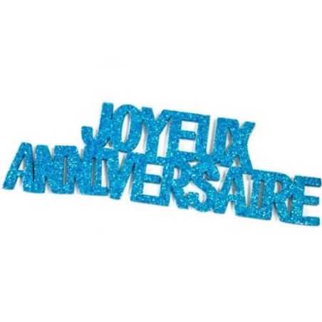 AUTOCOLLANT BLEU JOYEUX ANNIVERSAIRE