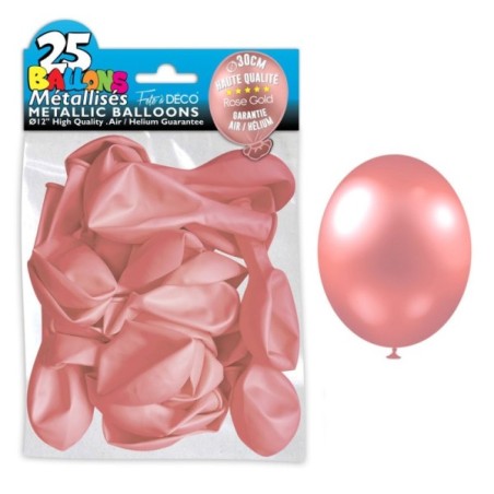 25 BALLONS METAL ROSE GOLD