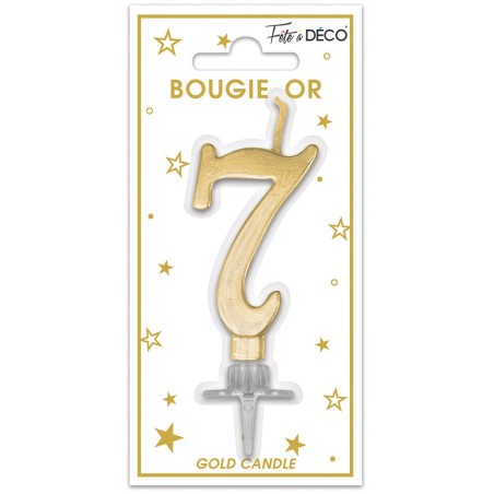 BOUGIE CHIFFRE 7 METAL OR