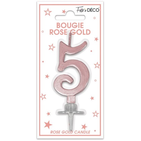 BOUGIE CHIFFRE 5 METAL ROSE GOLD